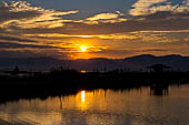 Inle Lake Myanmar. Sunset view from the resort.